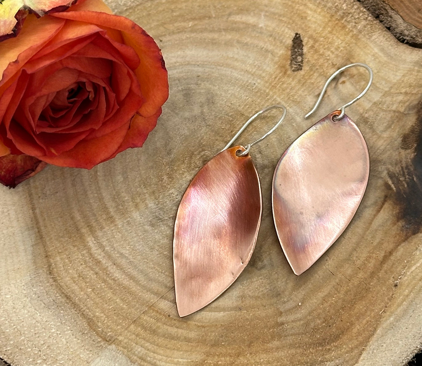 Copper Leaf Earrings