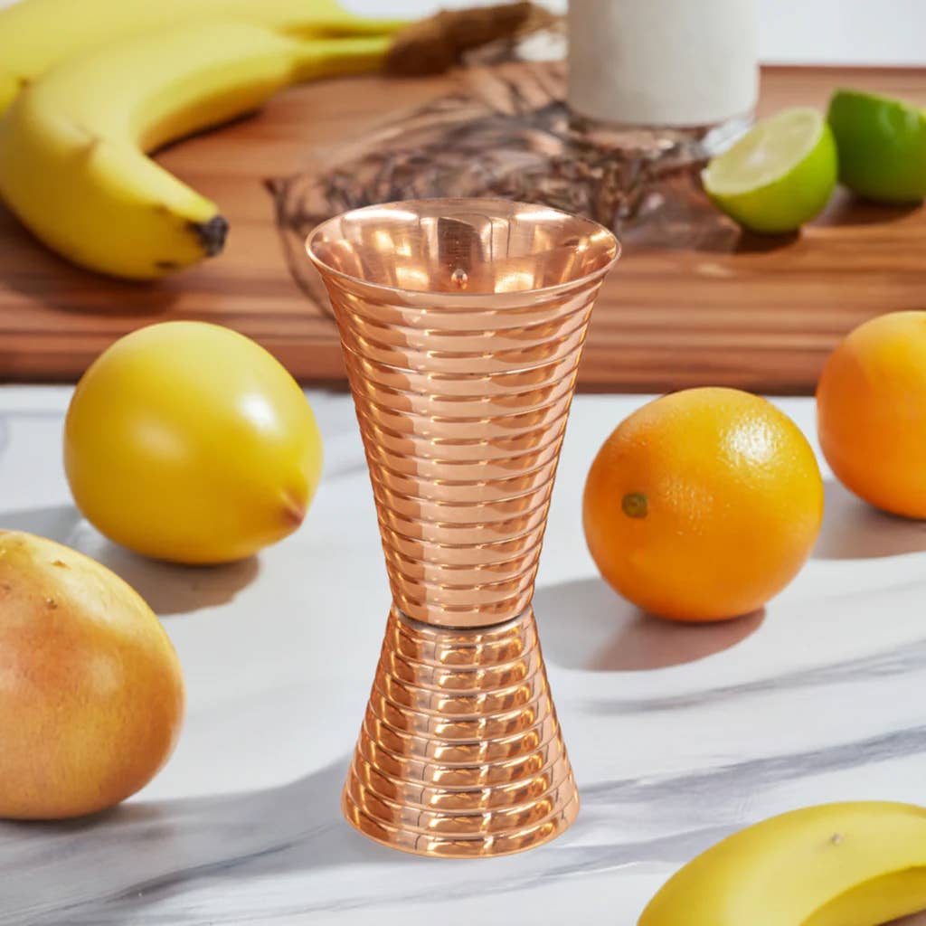 Fluted Copper Double Side Jigger