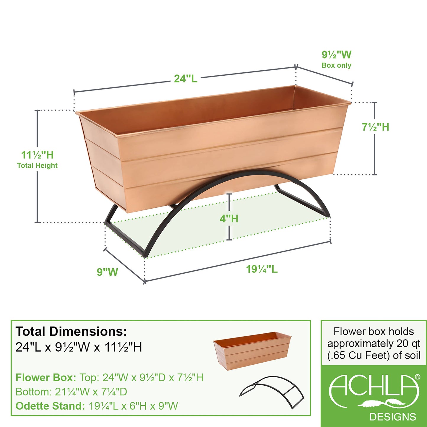 Odette Stand- Medium Copper Flower Box