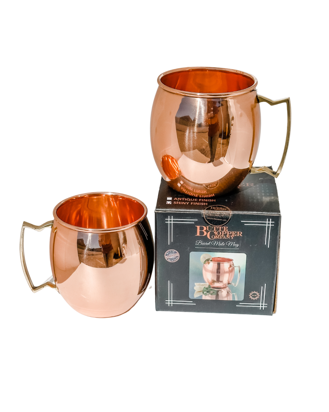 Shiny Smooth Copper Barrel Mug
