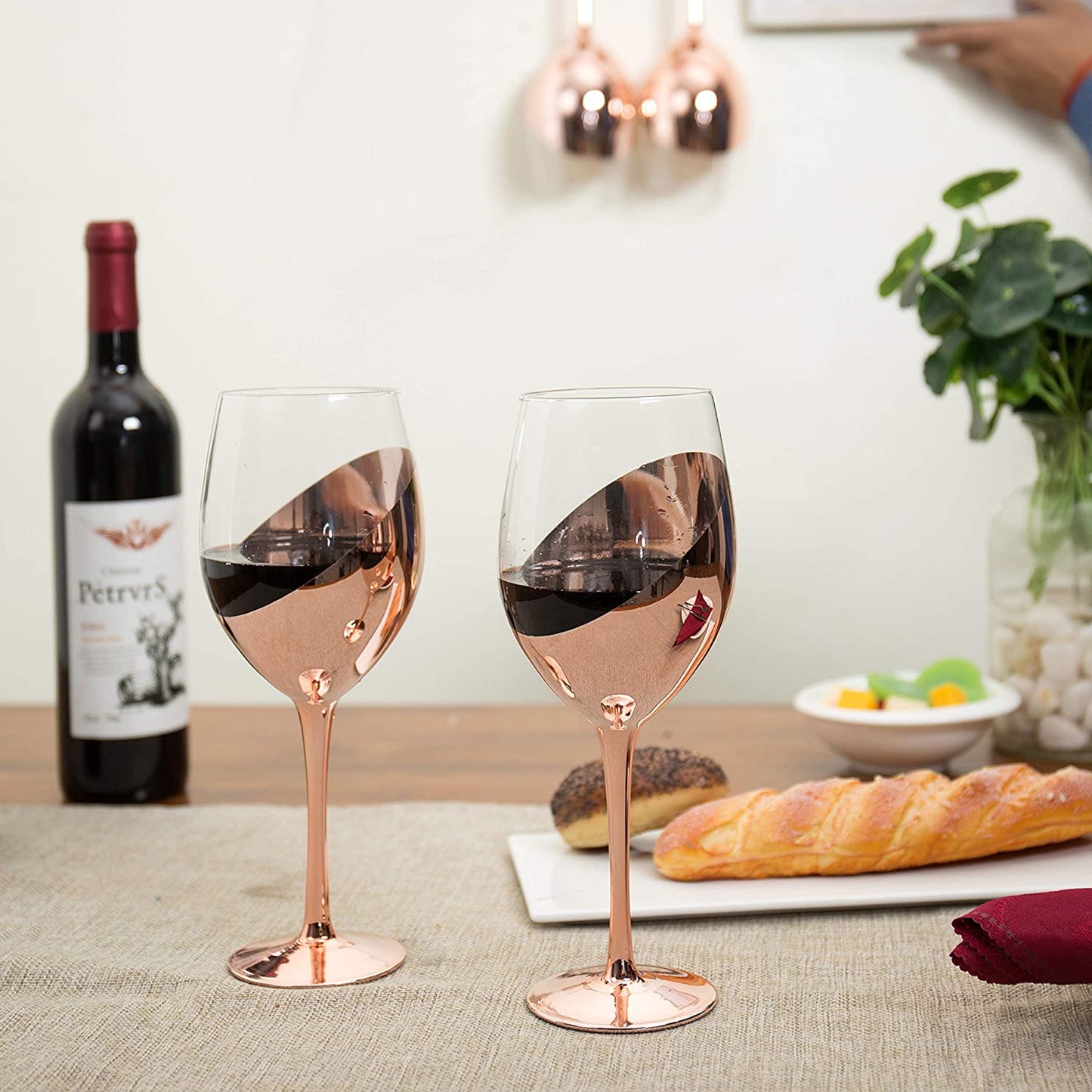 Copper Stemmed Wine Glass