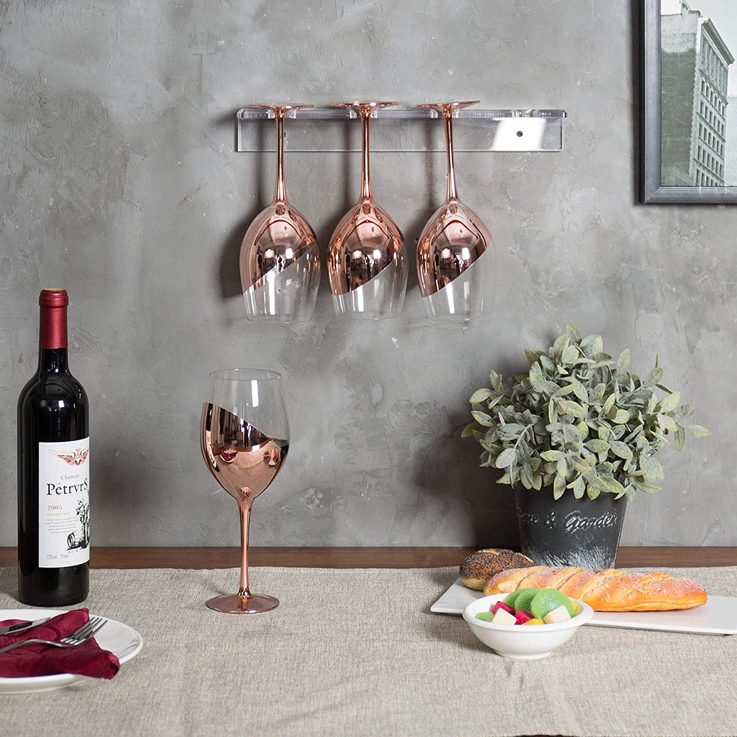 Copper Stemmed Wine Glass