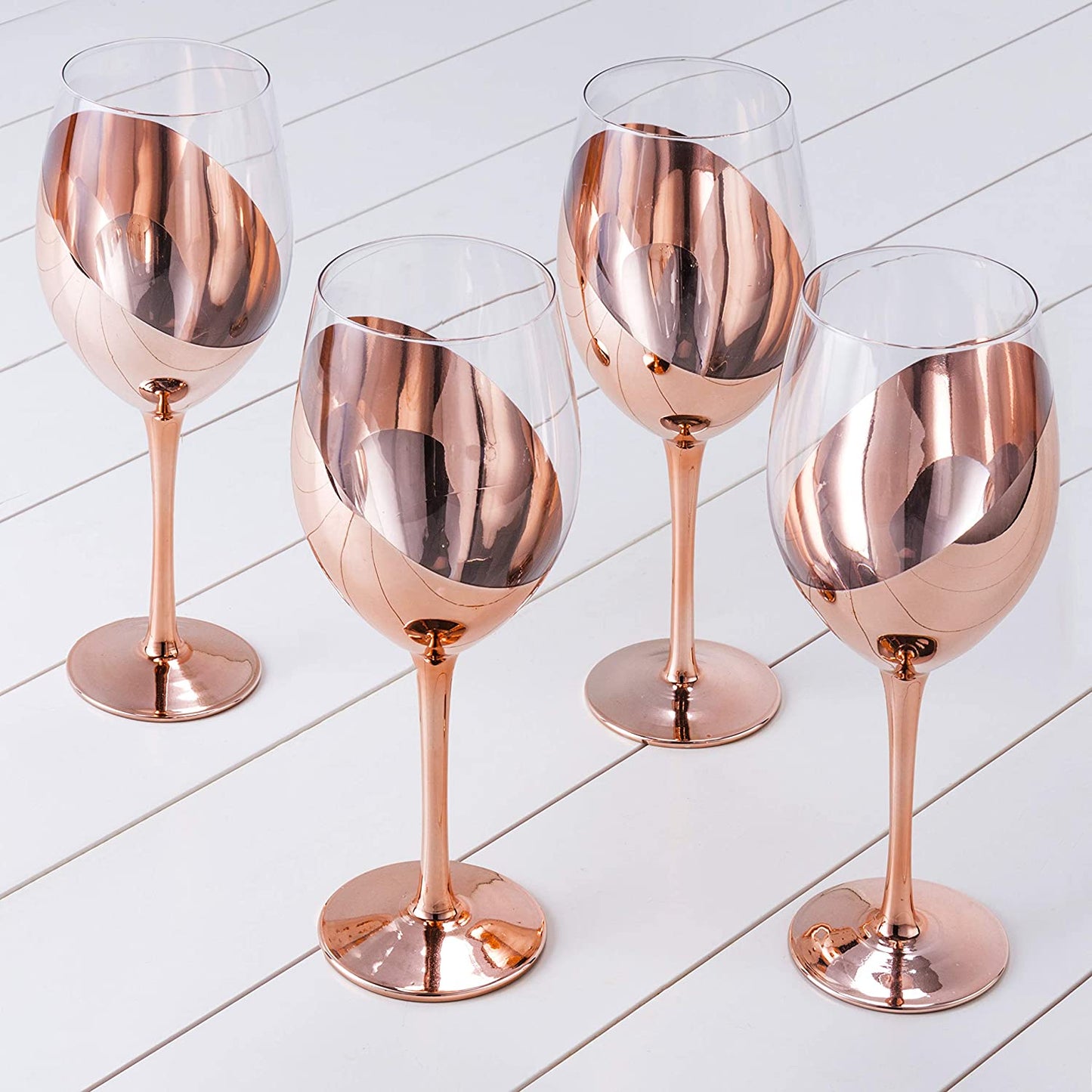 Copper Stemmed Wine Glass