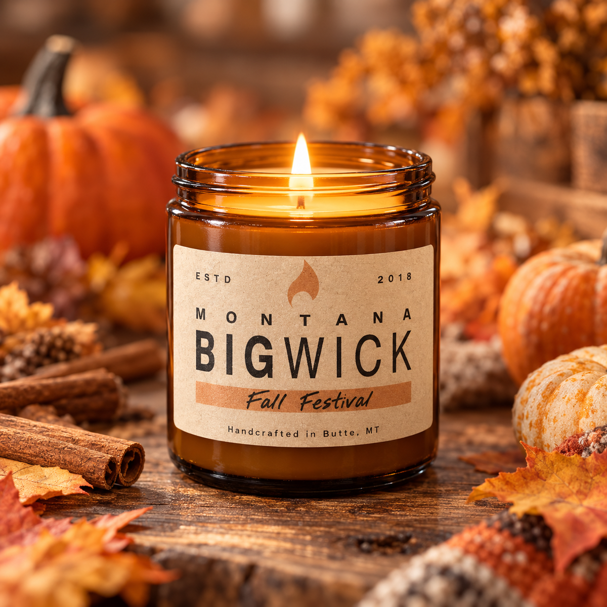 Montana Big Wick Small Amber Fall Festival candle