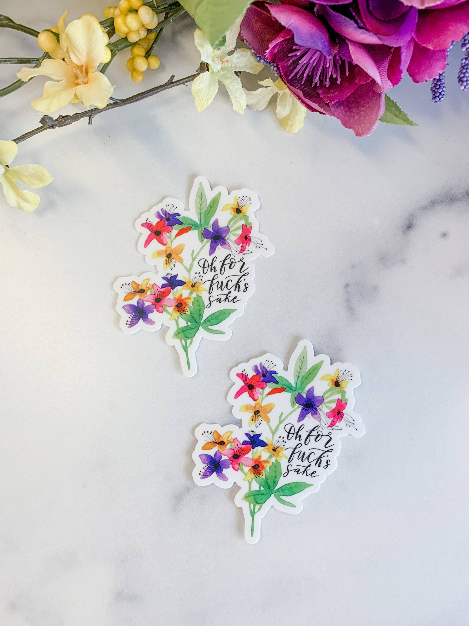 Oh For Fuck's Sake Floral Sticker Decal