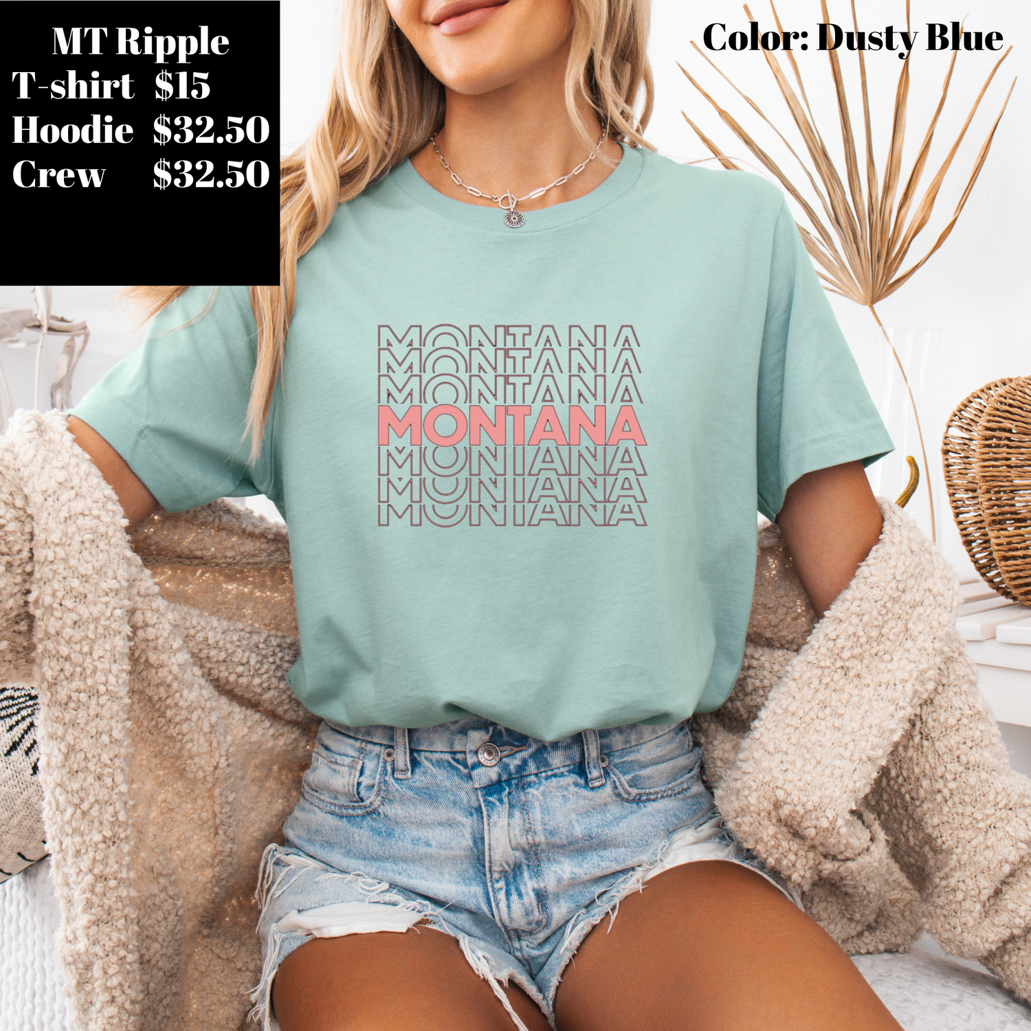MT Ripple- Dusty Blue TShirt