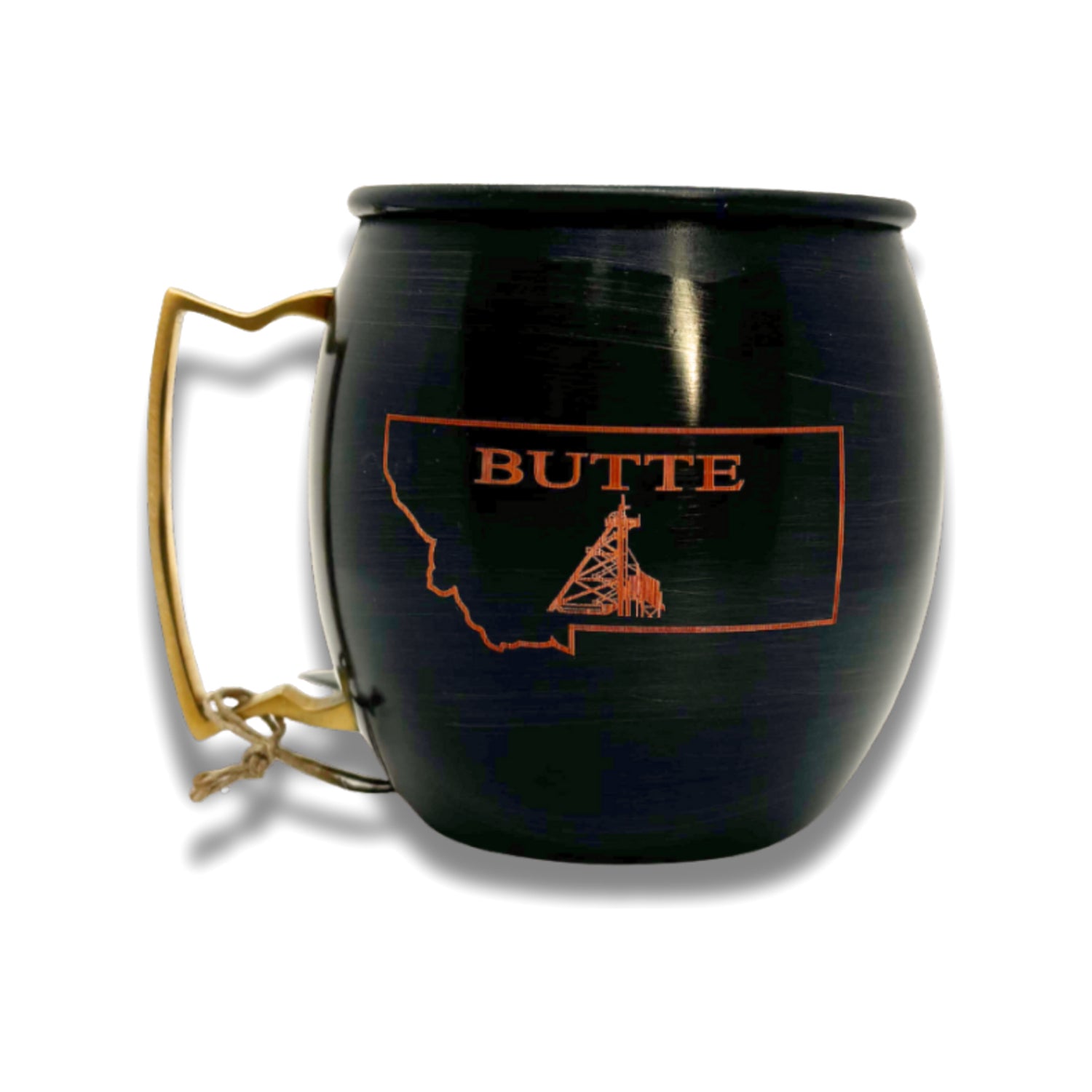 Butte W/ Gallows Frame Antique Copper Mug