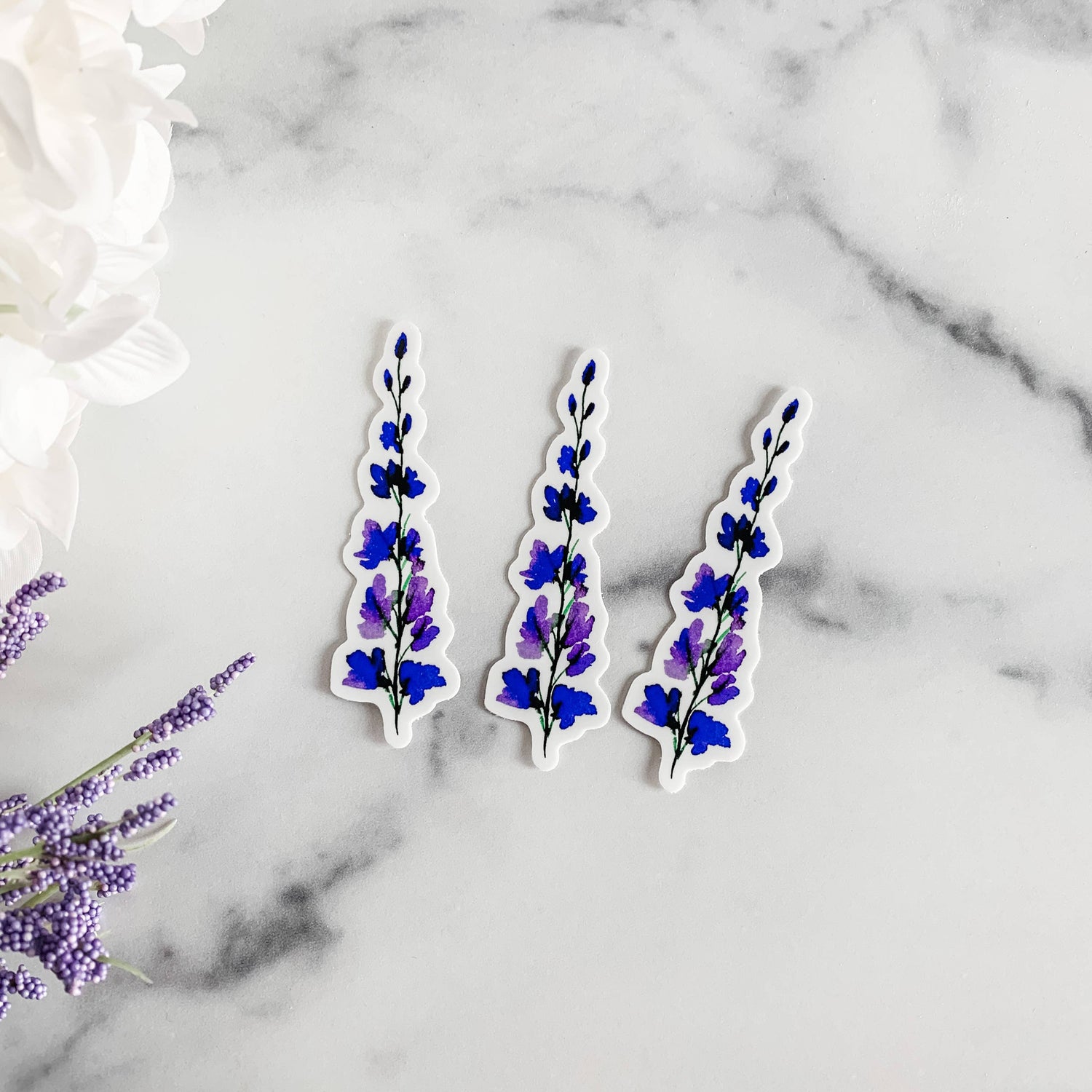 Purple Larkspur Flower Sticker Decal