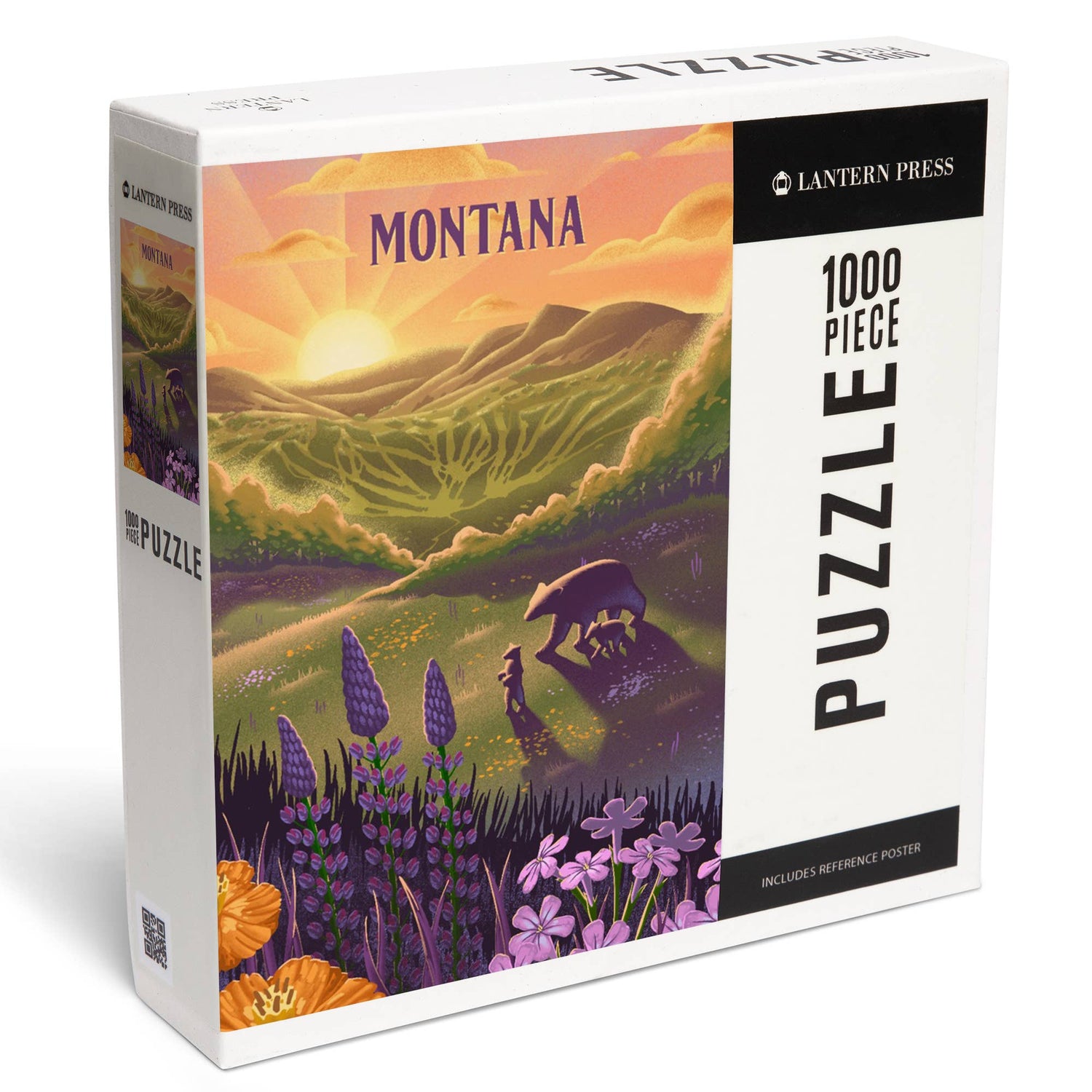 1000 PIECE PUZZLE Montana, Lithograph, Bear & Spring Flower