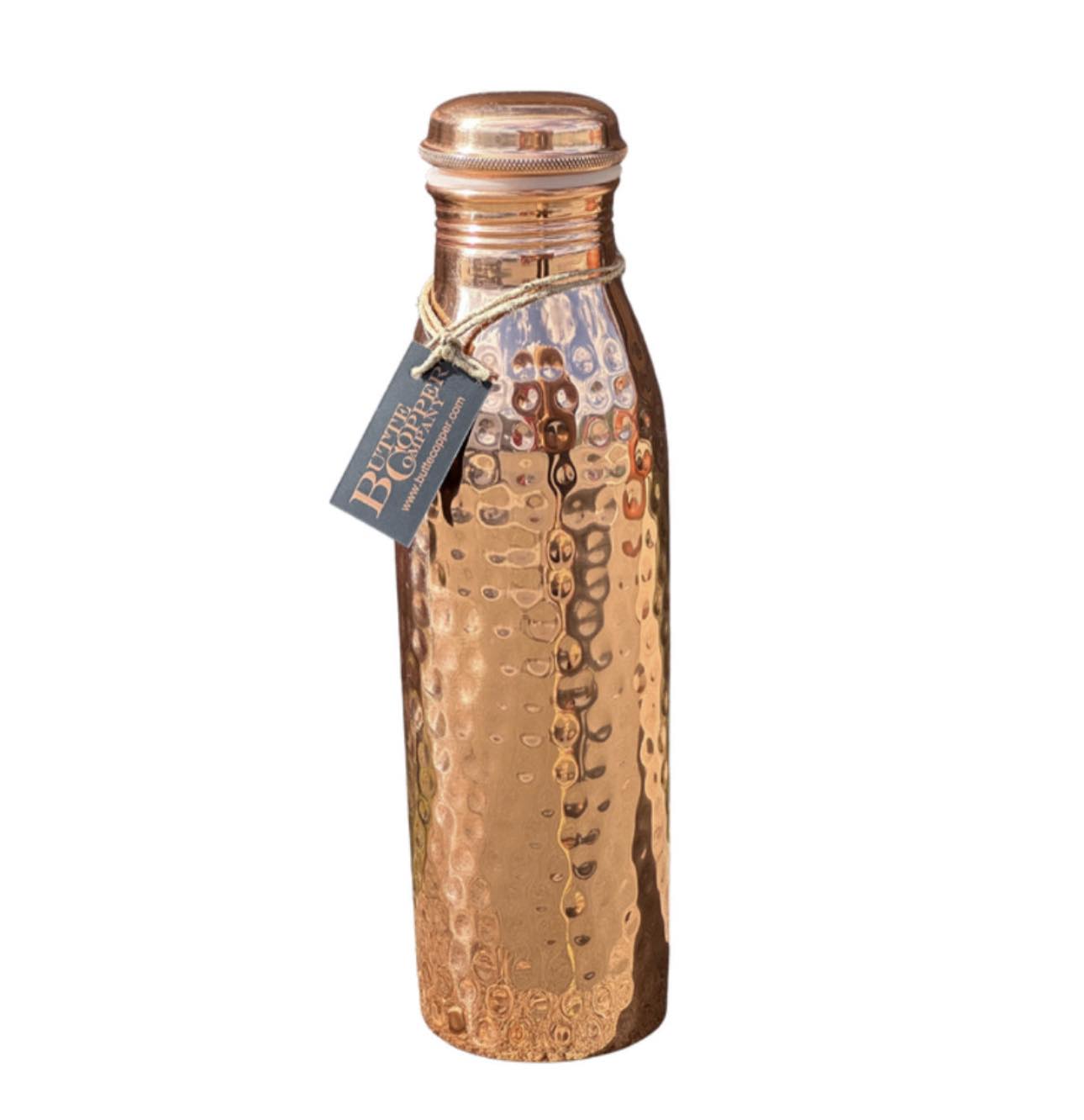 Shiny Hammered Copper Water Bottle