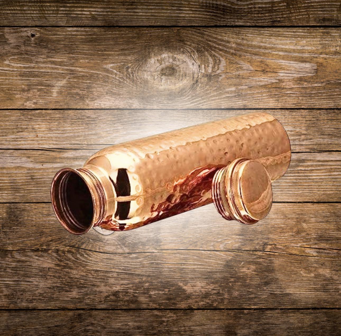 Shiny Hammered Copper Water Bottle
