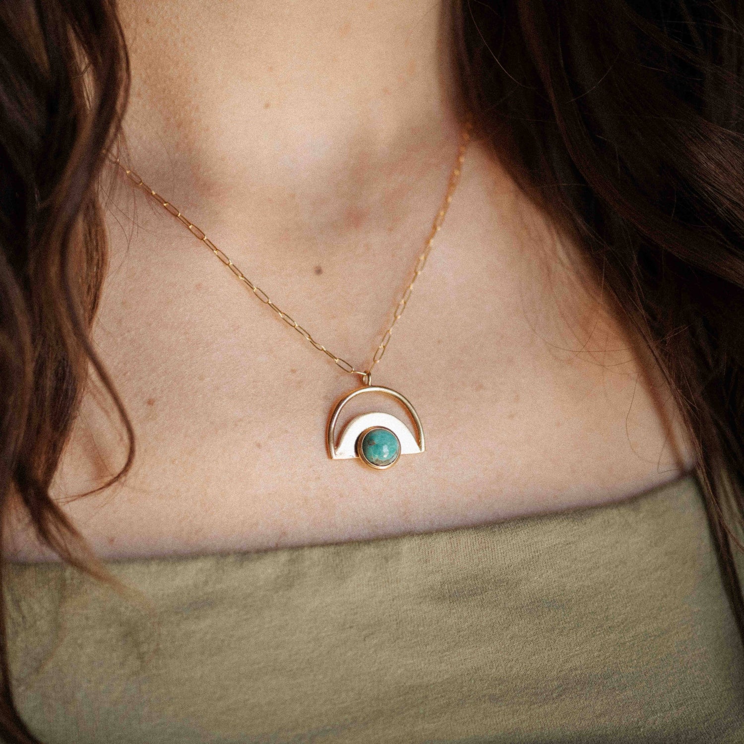 Yuma Necklace Turquoise Demi-Fine Gold