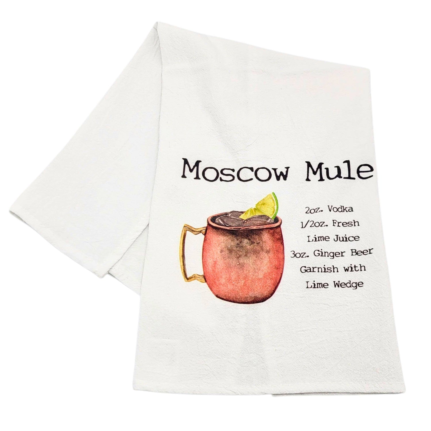 Moscow Mule Cocktail Bar Towel - Driftless Tea Towels