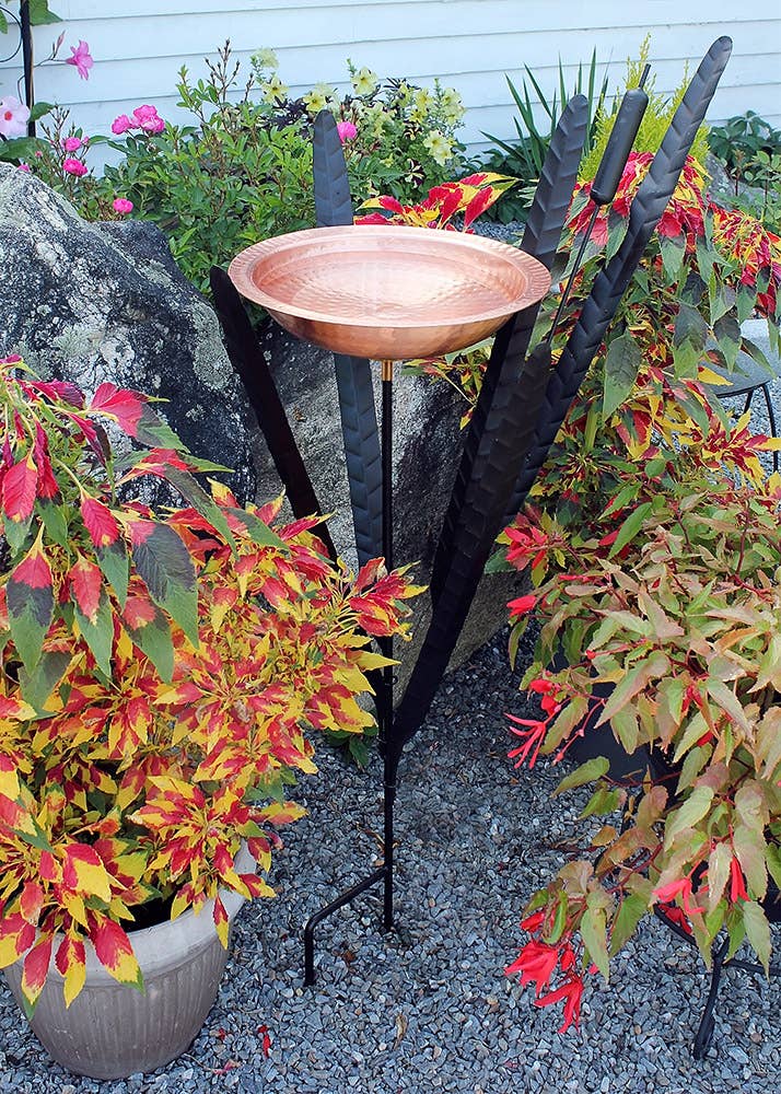 Single Cattail Birdbath