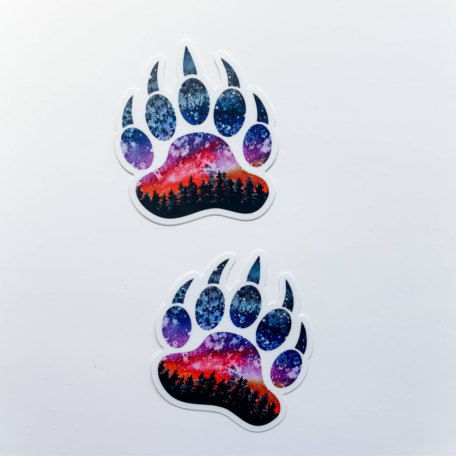 Grizzly Sunset Bear Paw Print Sticker Decal