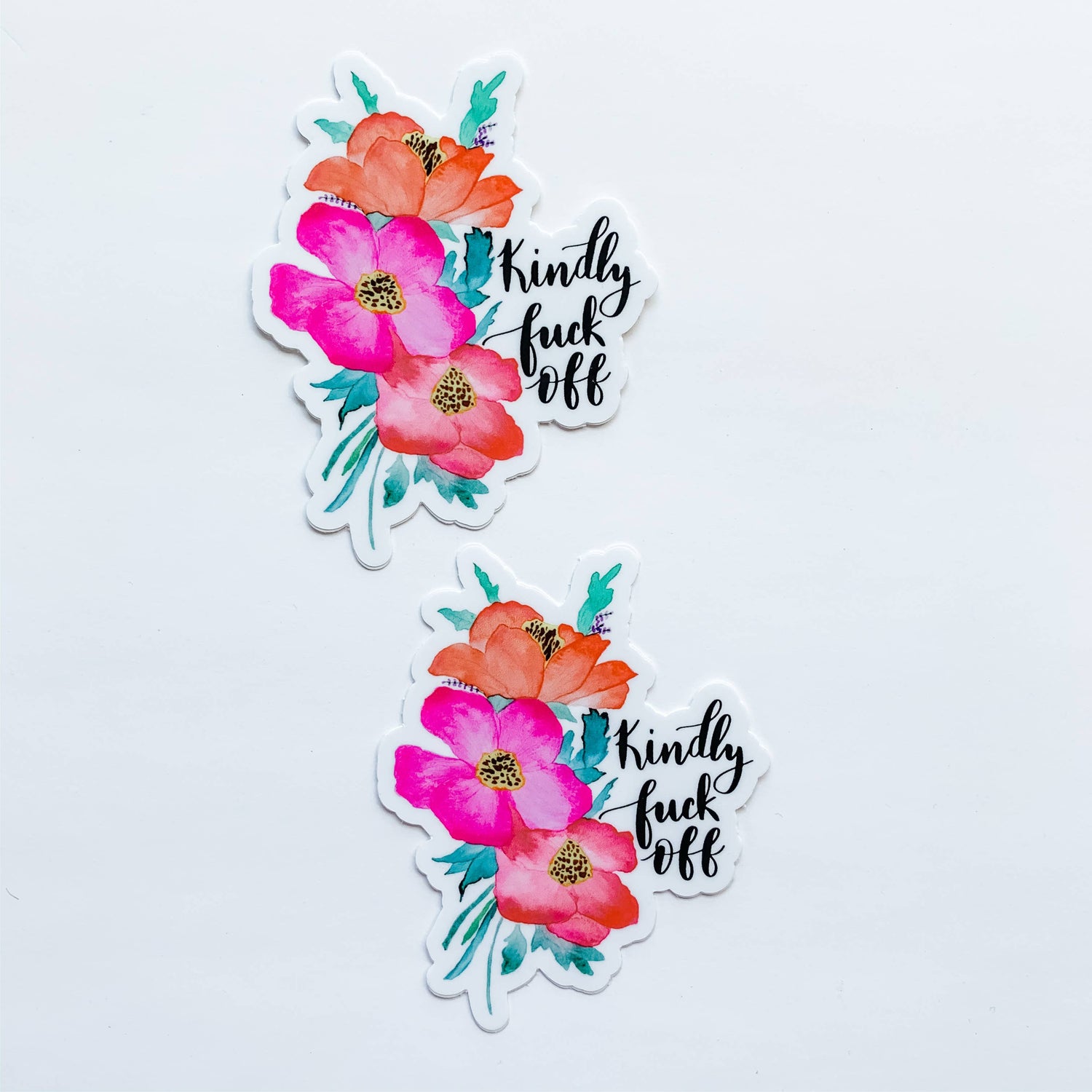 Kindly Fuck Off Bright Bouquet Floral Sticker Decal