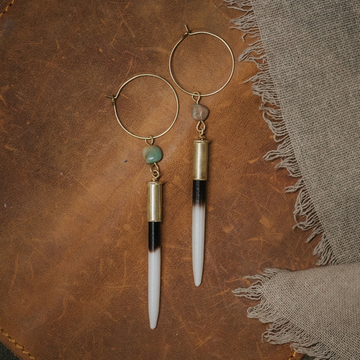 Yellowstone Beth Dutton Quill Earring Hoop with Turquoise
