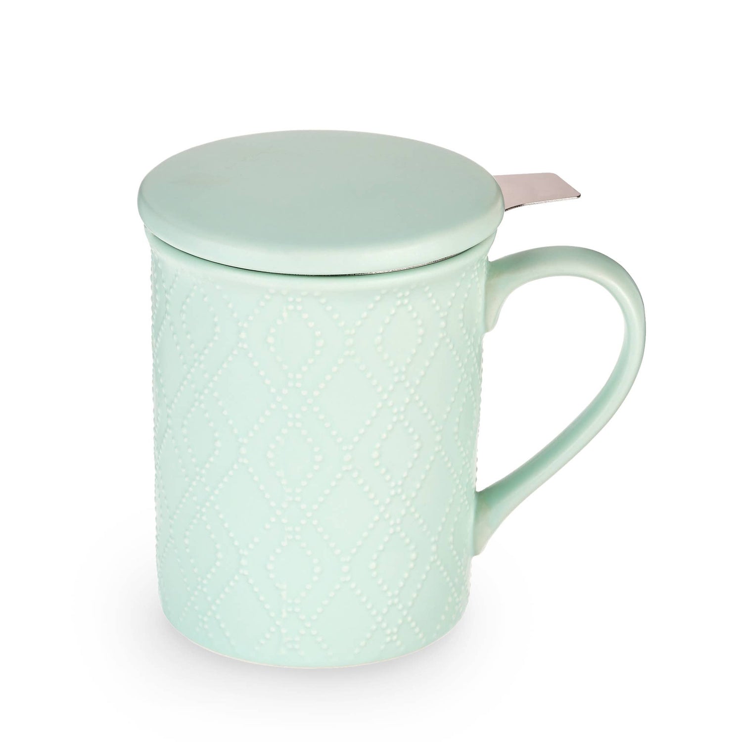 Annette™ 3D Ceramic Mug with Tea Infuser in Souk Mint