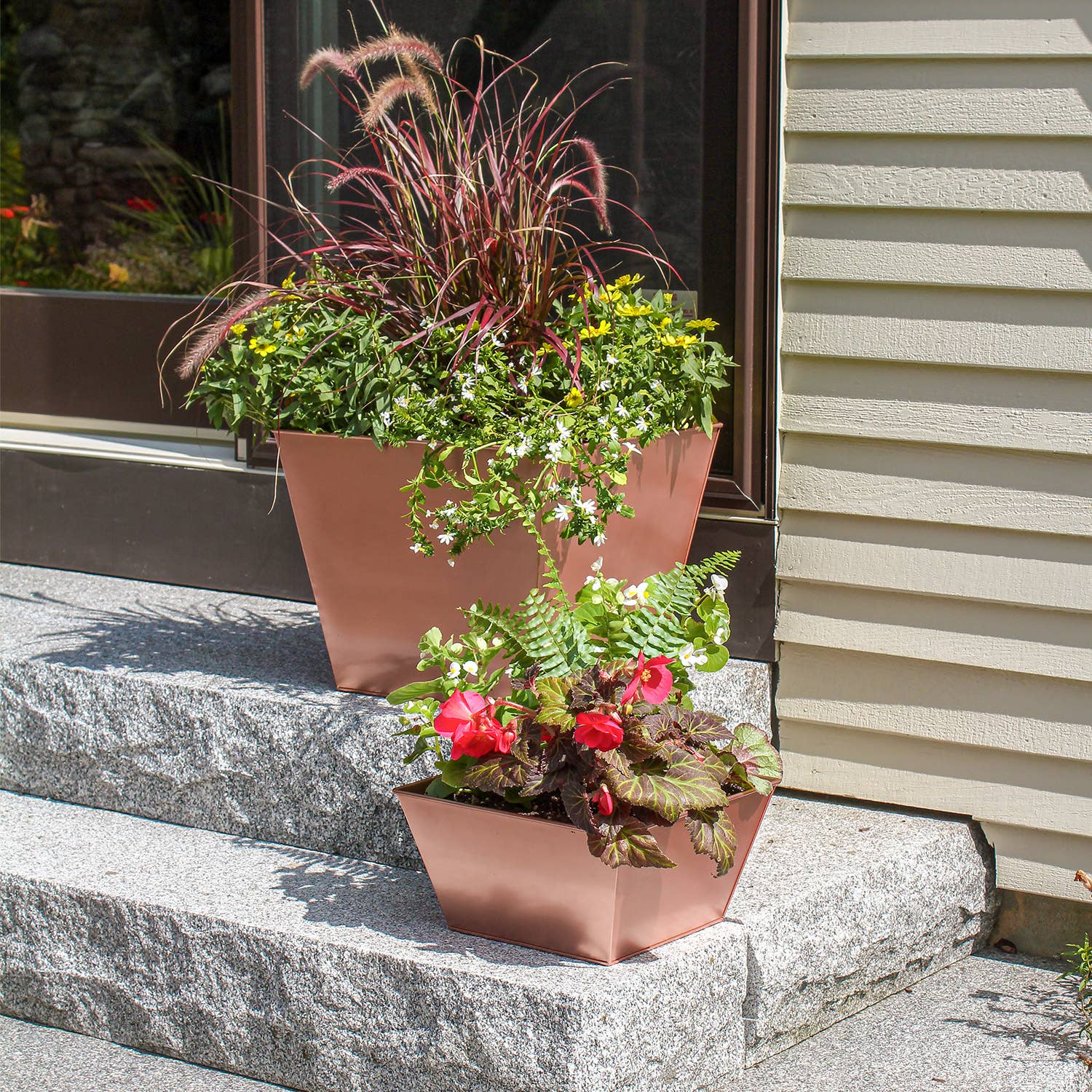Large Copper Plated Tapered Planter