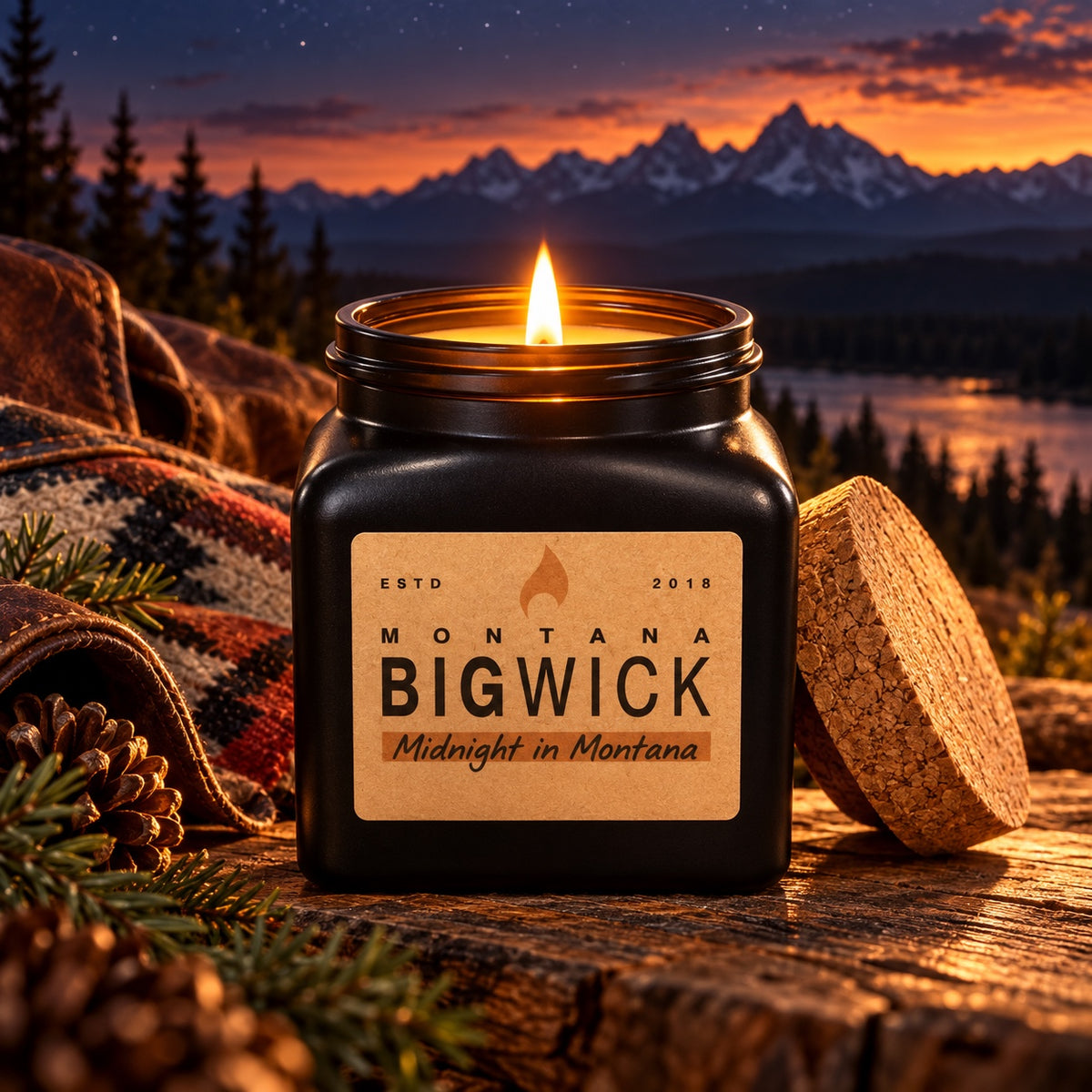 Montana Bigwick Heavy Square Midnight in Montana candle