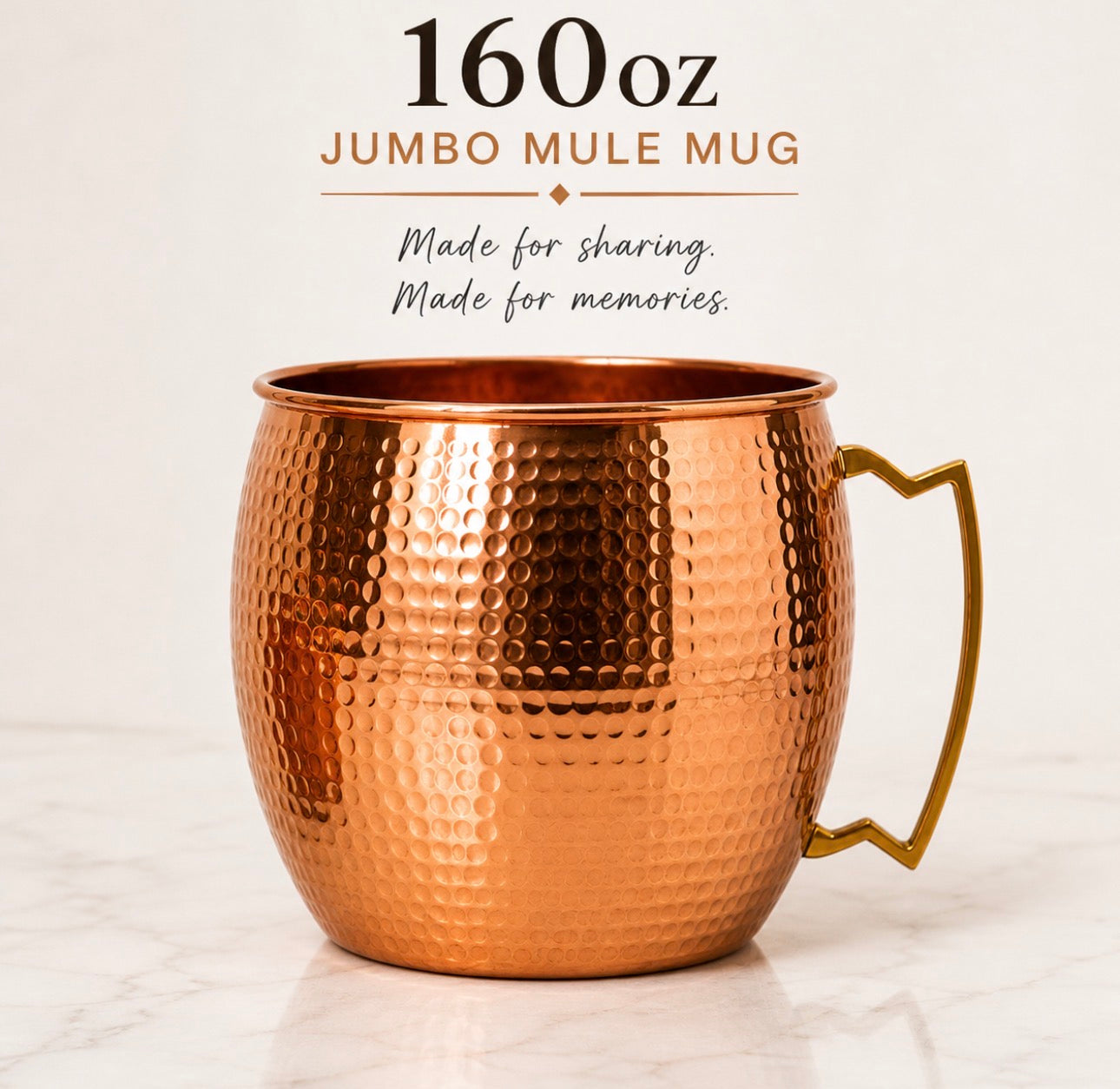 Jumbo Shiny Hammered Moscow Mule Mug