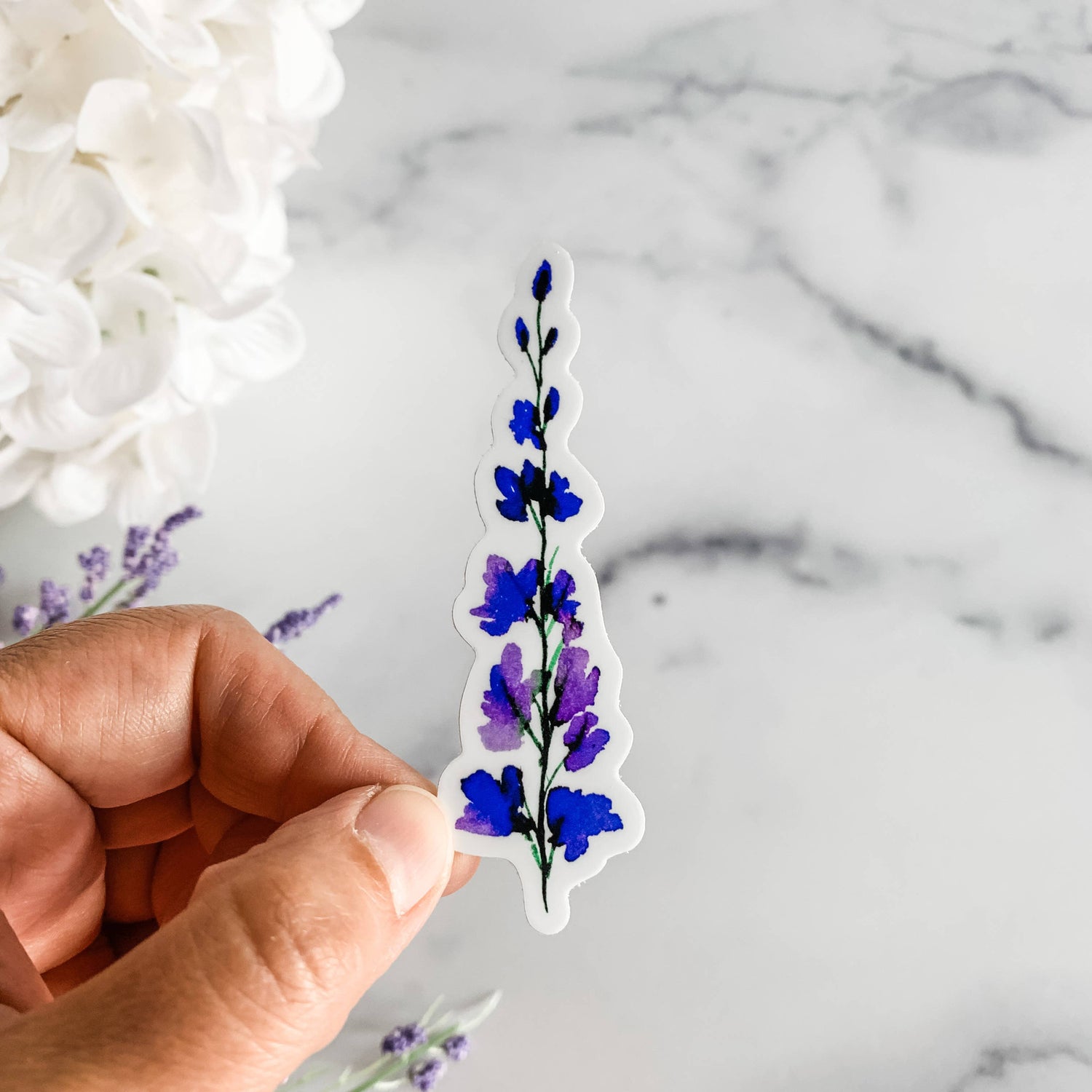 Purple Larkspur Flower Sticker Decal