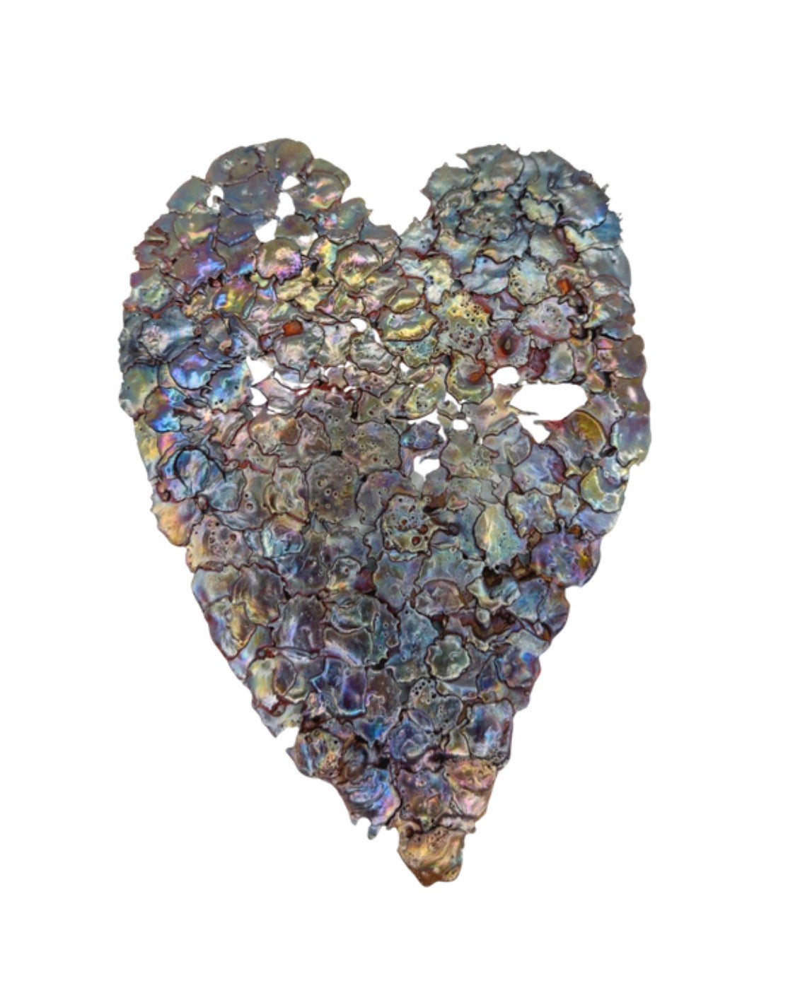 Rainbow Splash Copper Heart Tree Sculpture – 6.5in