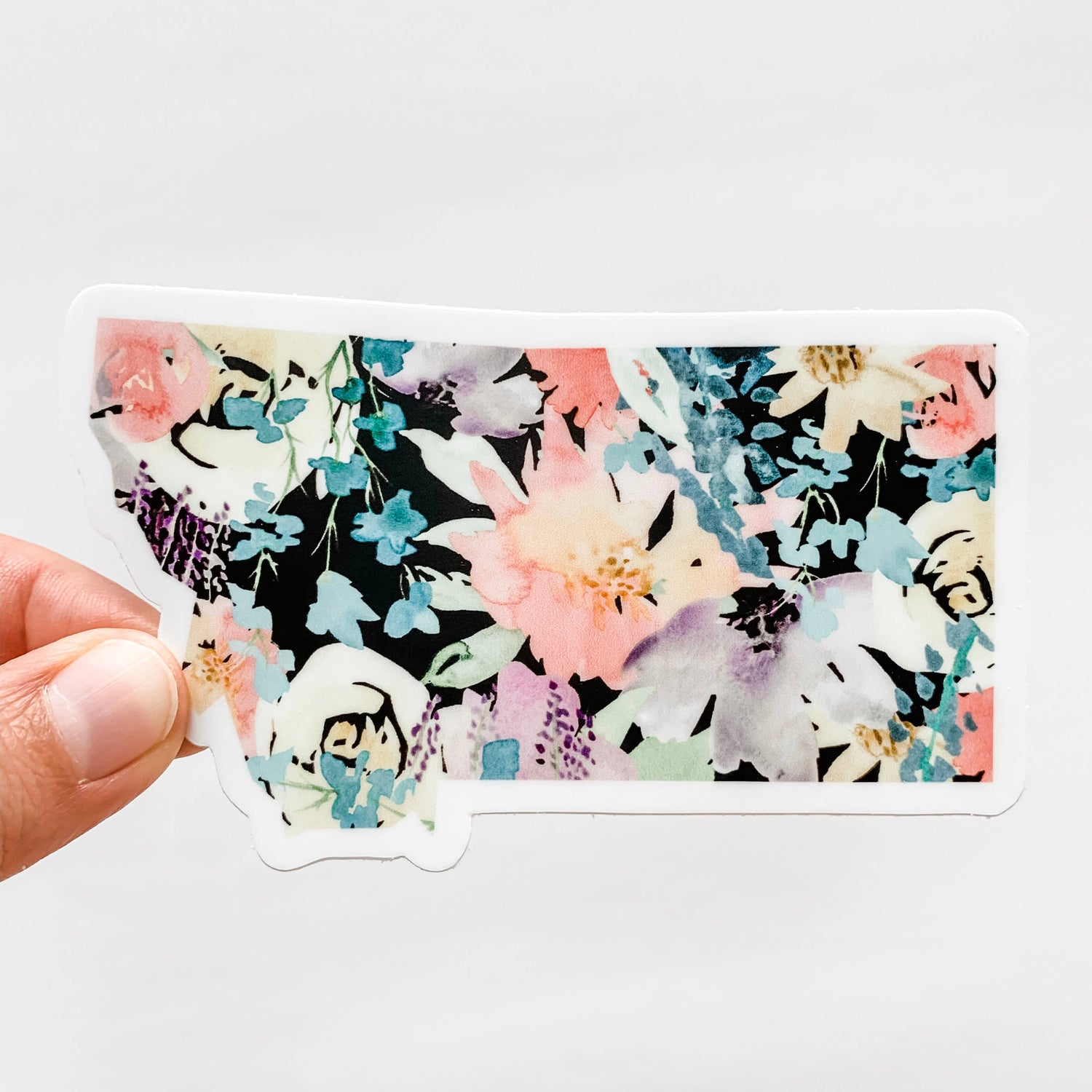 Montana Black Floral State Sticker