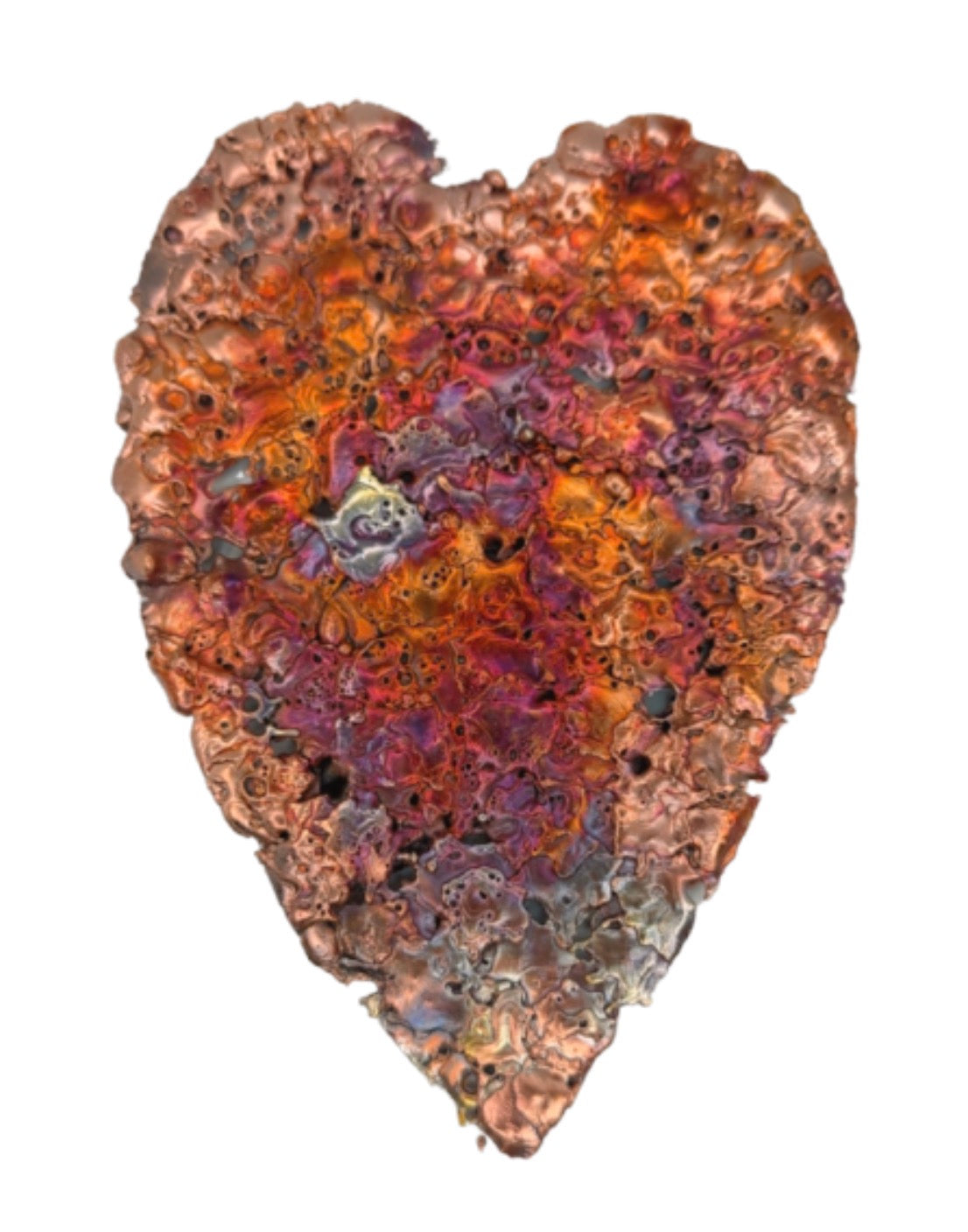 Rainbow Splash Copper Heart Tree Sculpture – 6.5