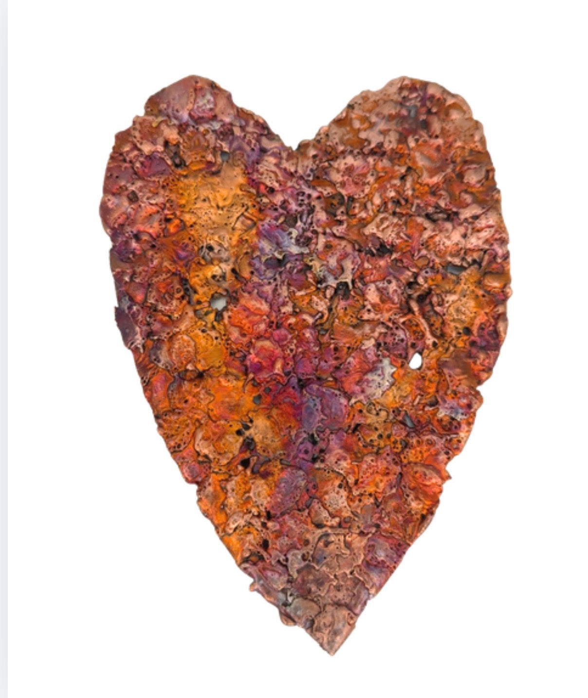 Rainbow Splash Copper Heart Tree Sculpture – 6.3in