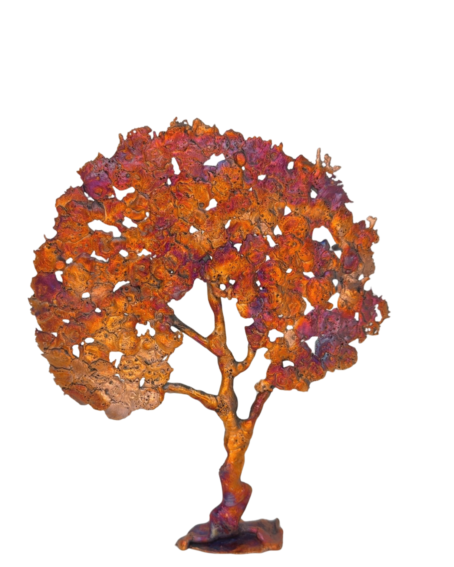Rainbow Splash Copper Tree Sculpture – 9in