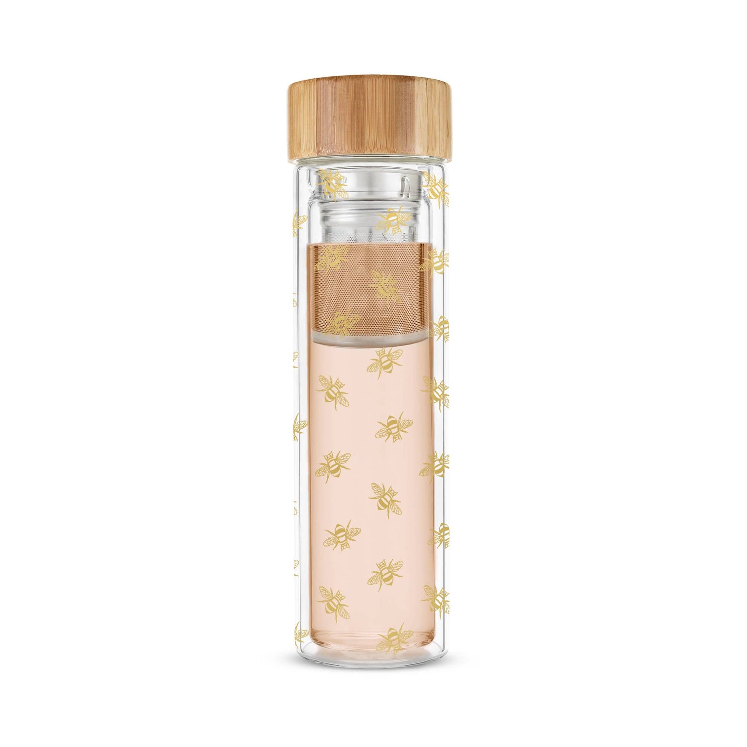 Blair™ Insulated Glass Travel Mug w/ Tea Infuser - Bee