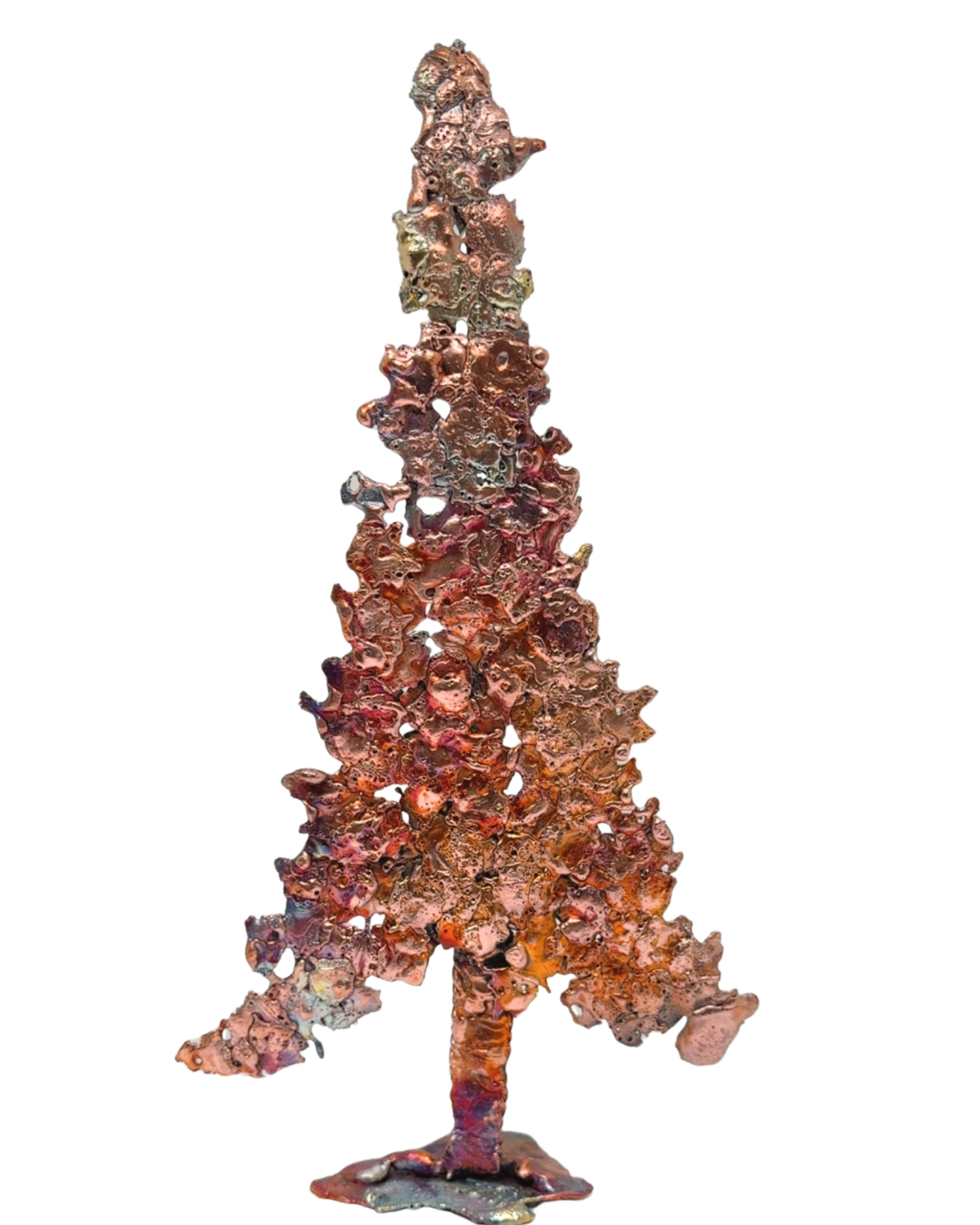 Rainbow Splash Tall Copper Tree Sculpture – 10in