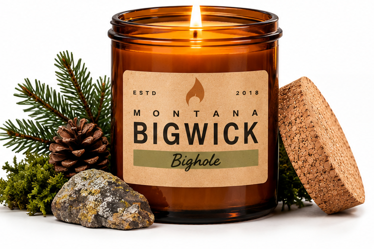 Montana Bigwick Large Amber Straight Bighole candle