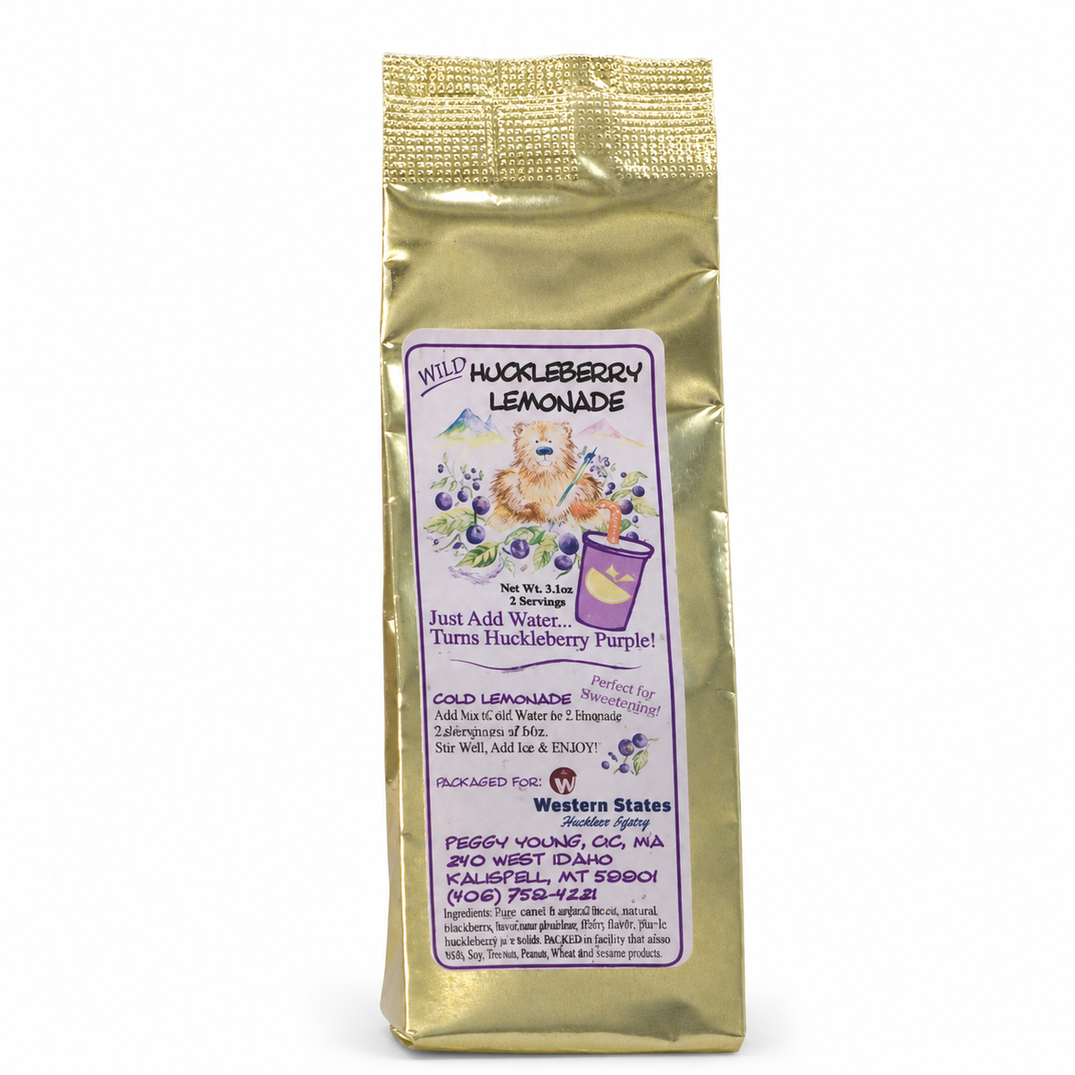 Huckleberry Lemonade Mix 2 Servings
