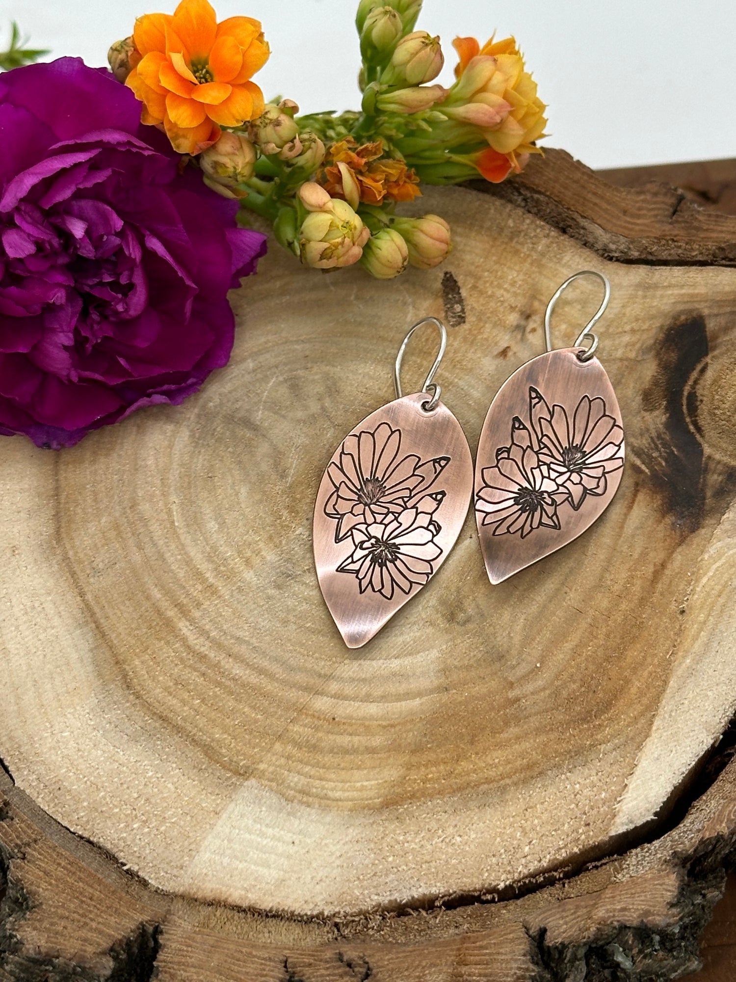 Copper Bitterroot Earrings