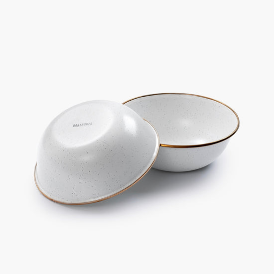 Enamel Bowl Set -Eggshell