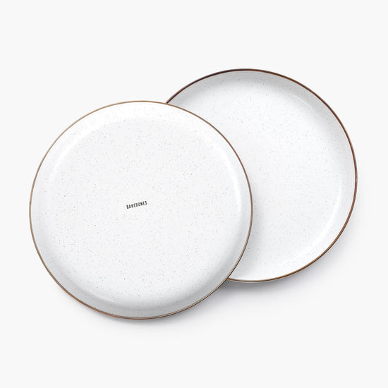 Enamel Deep Plate Set-Eggshell