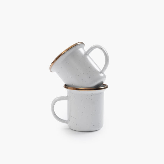 Enamel Espresso Cup Set-Eggshell