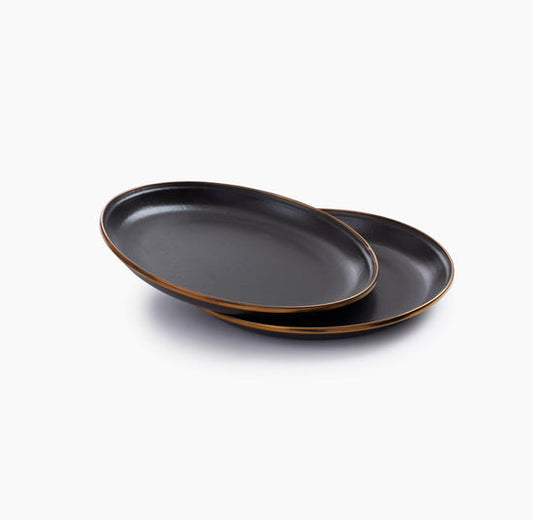 Enamel Salad Plate Set-Charcoal