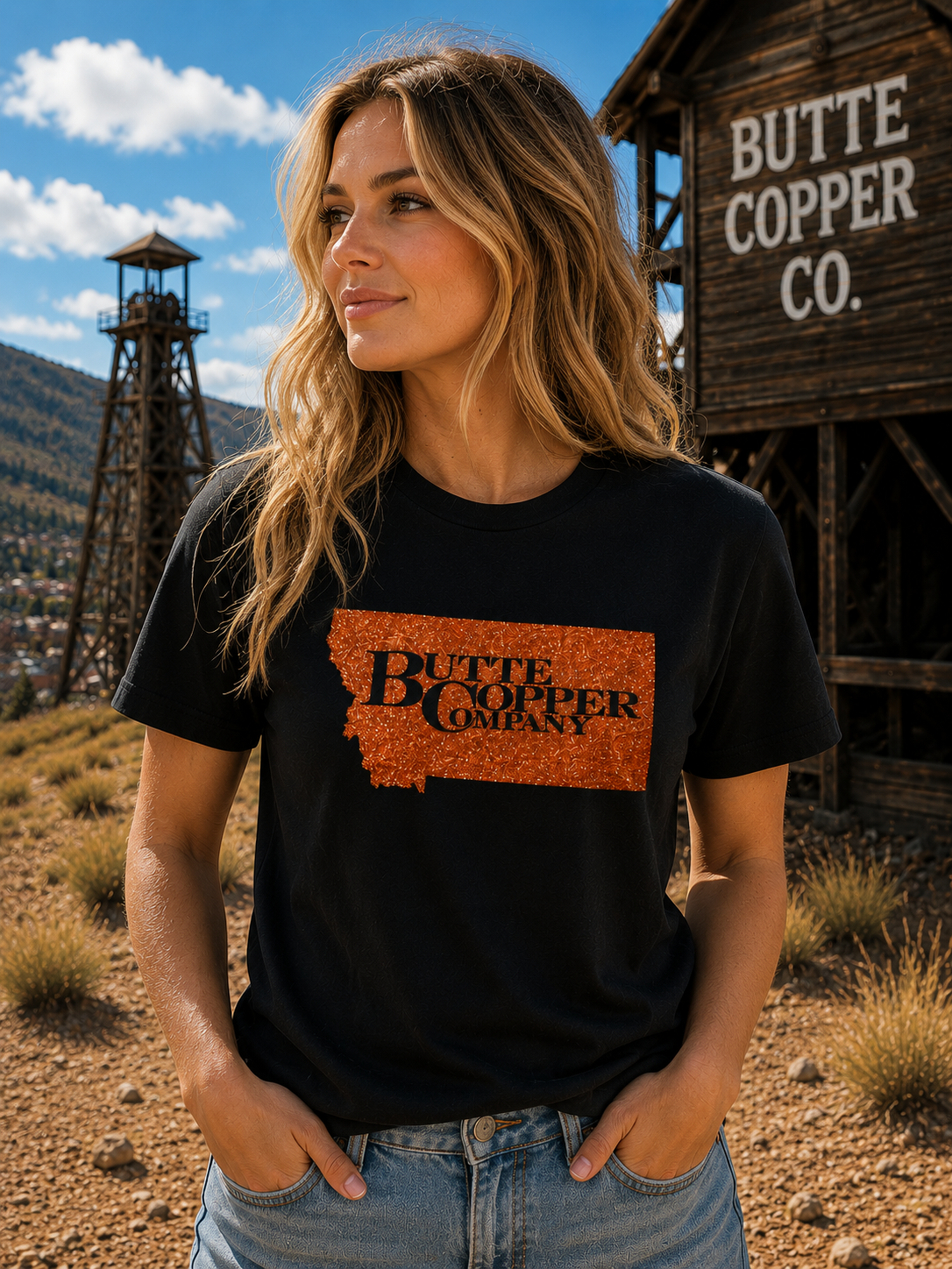Butte Copper Company Glitter Montana T-Shirt