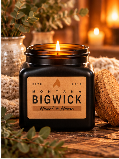 Montana Bigwick Heavy Square Heart + Home candle