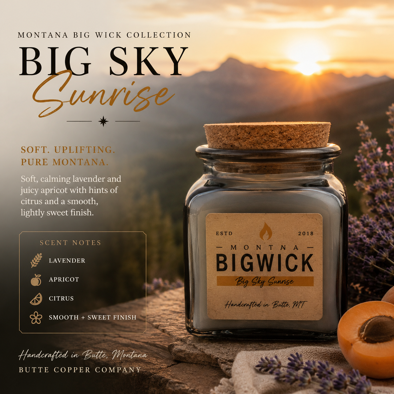 Square Jar- Montana Bigwick Candle