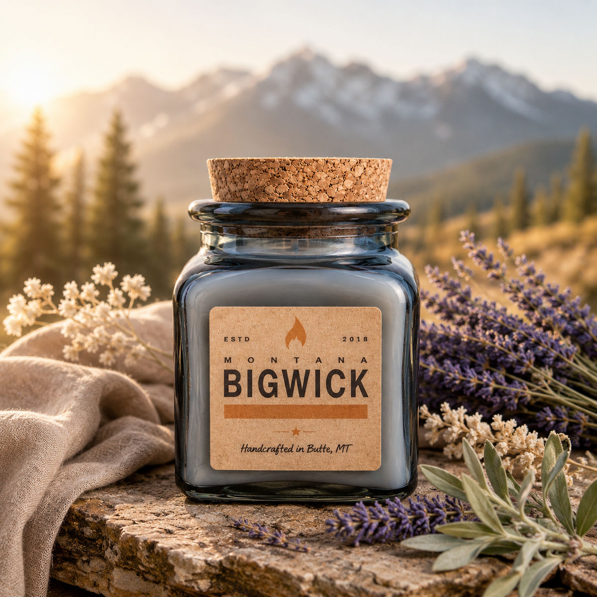 Square Jar- Montana Bigwick Candle