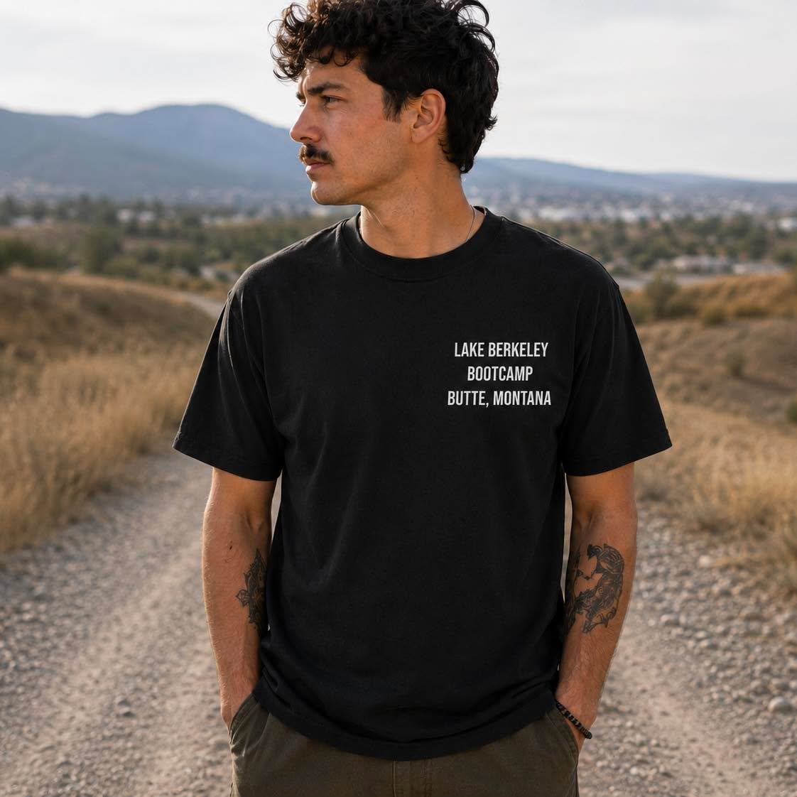 Berkley Pit Camp Lake- Black T-shirt