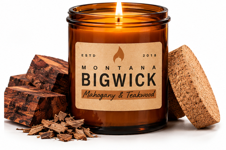 Montana Bigwick Large Amber Straight Mahogany & Teakwood candle