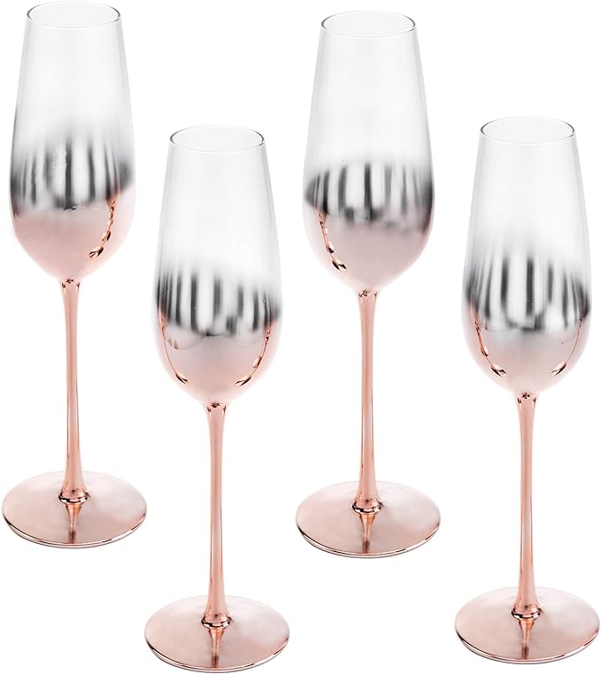 Ombre Copper/Silver Champagne Flute