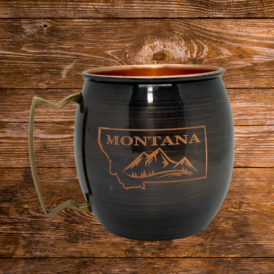 Montana with Mountains Antique Smooth Mug