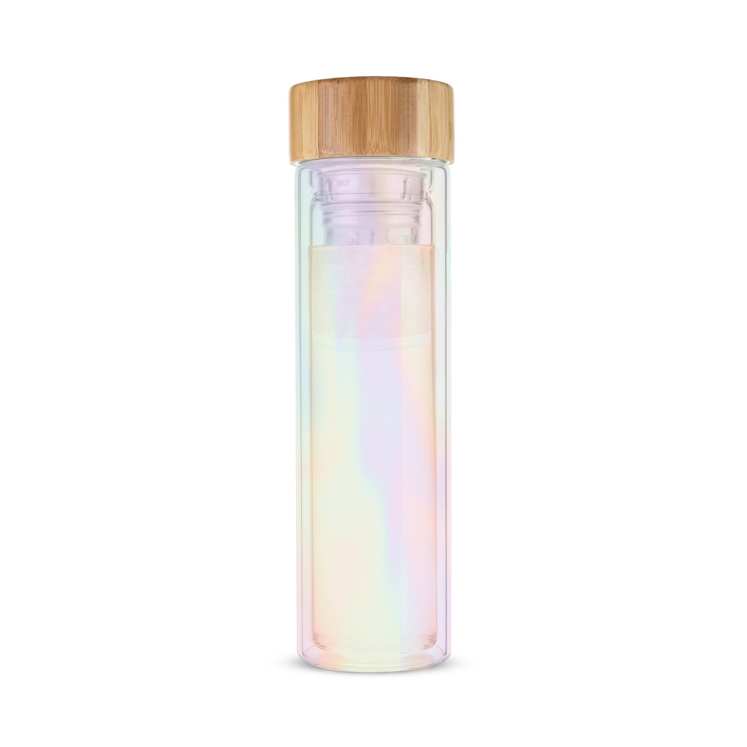 Blair™ Insulated Glass Travel Mug w/ Infuser - Iridescent