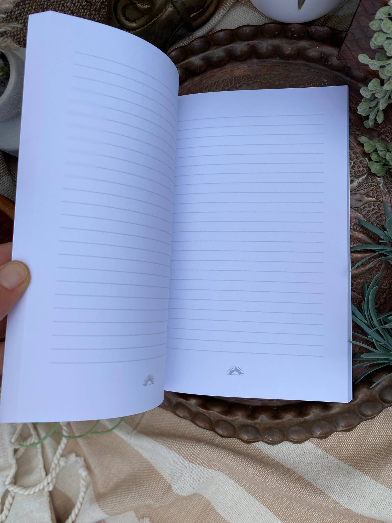 Cowhide Journal- brownish red and white